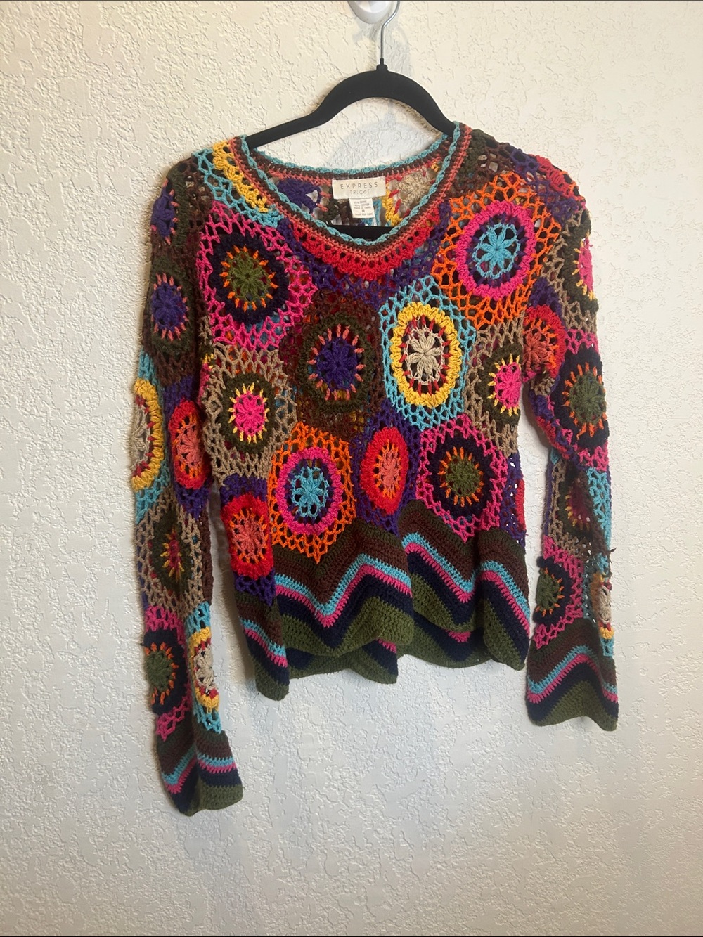 Vintage Express Tricot crochet sweater